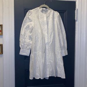 Zara Eyelet Buttondown Dress